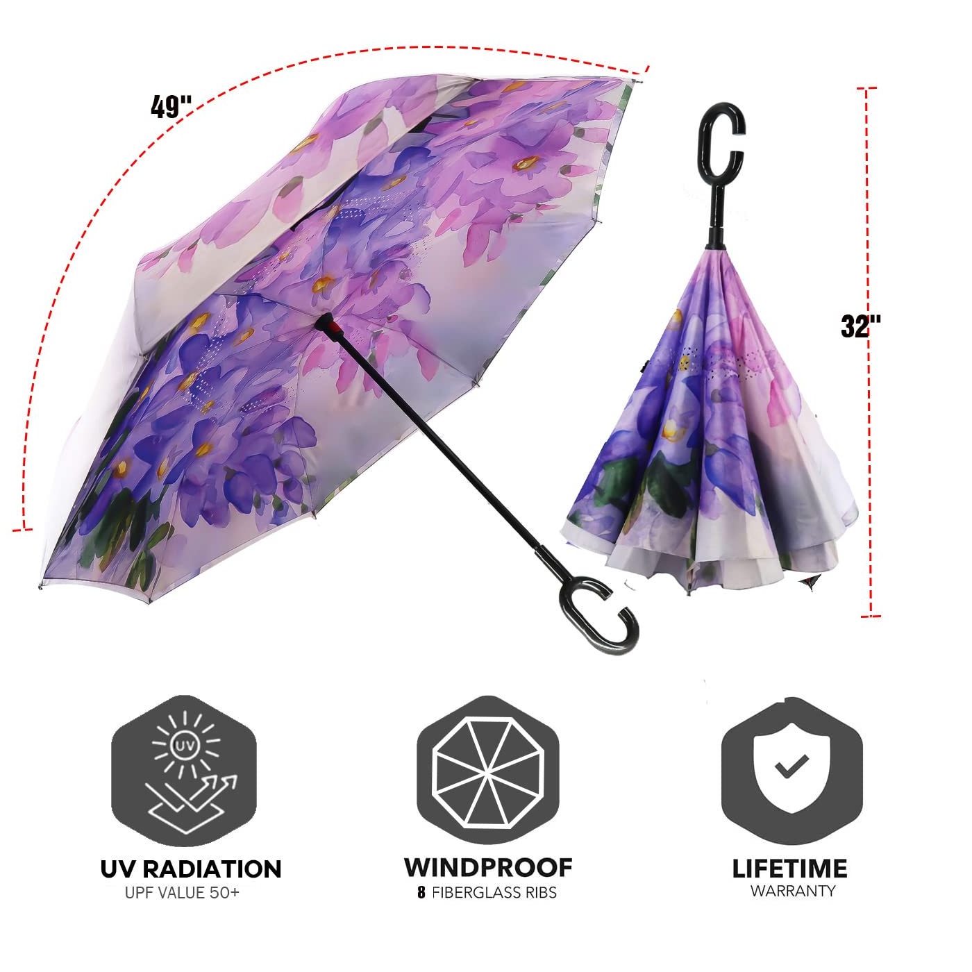 NEW Double Layer Inverted Reverse inverse Umbrella with C-Shaped Handle Anti-UV Waterproof Windproof umbrellas