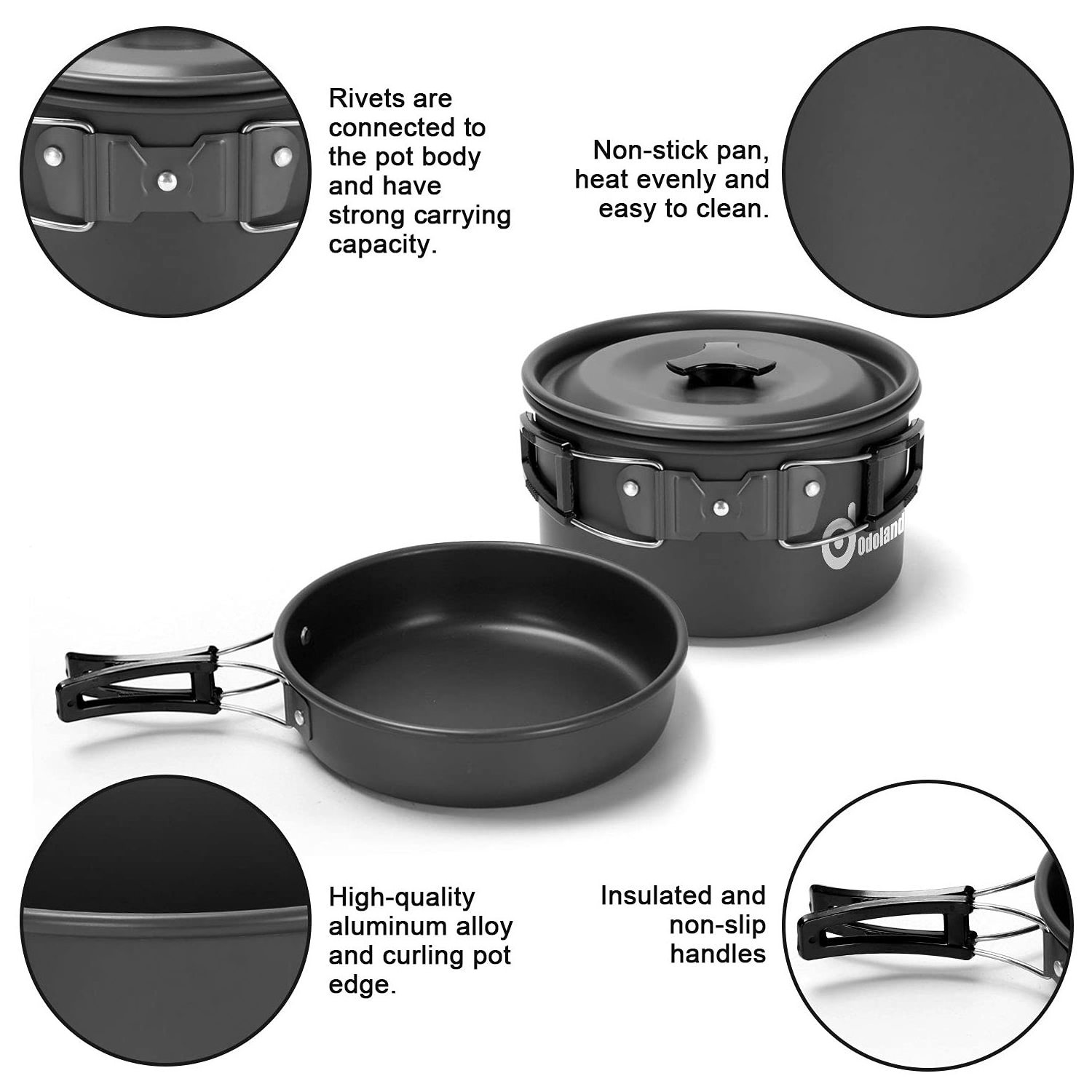 15pcs Stainless Steel Camping Cookware for Camping Backpacking Outdoor Cooking and Picnic