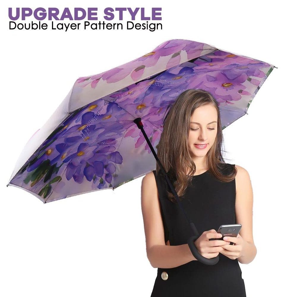 NEW Double Layer Inverted Reverse inverse Umbrella with C-Shaped Handle Anti-UV Waterproof Windproof umbrellas