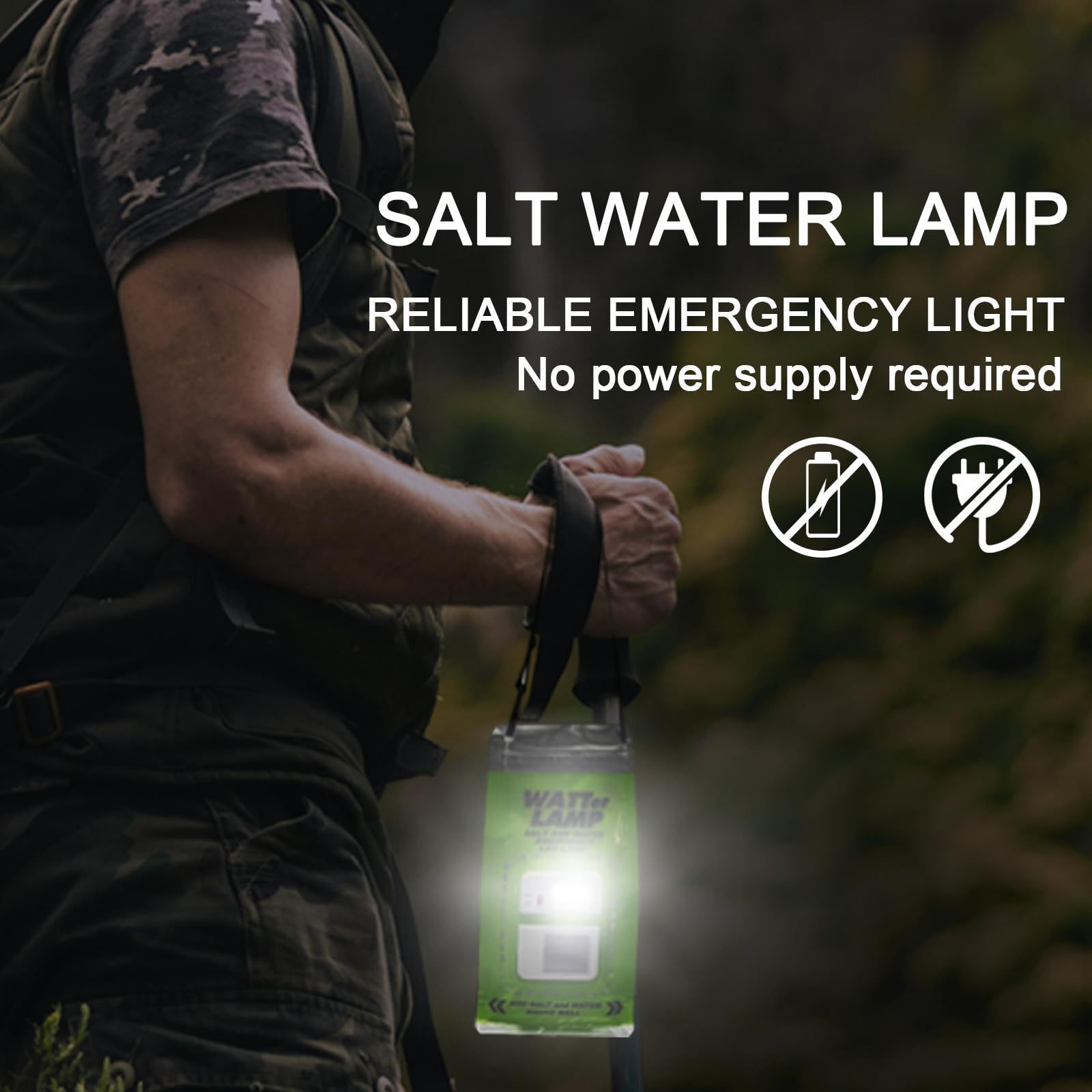 Salt Water Lamp Outdoor Emergency Light kit No Batteries Required Portable Camping Essentials Night Fishing Hiking Camping Lam