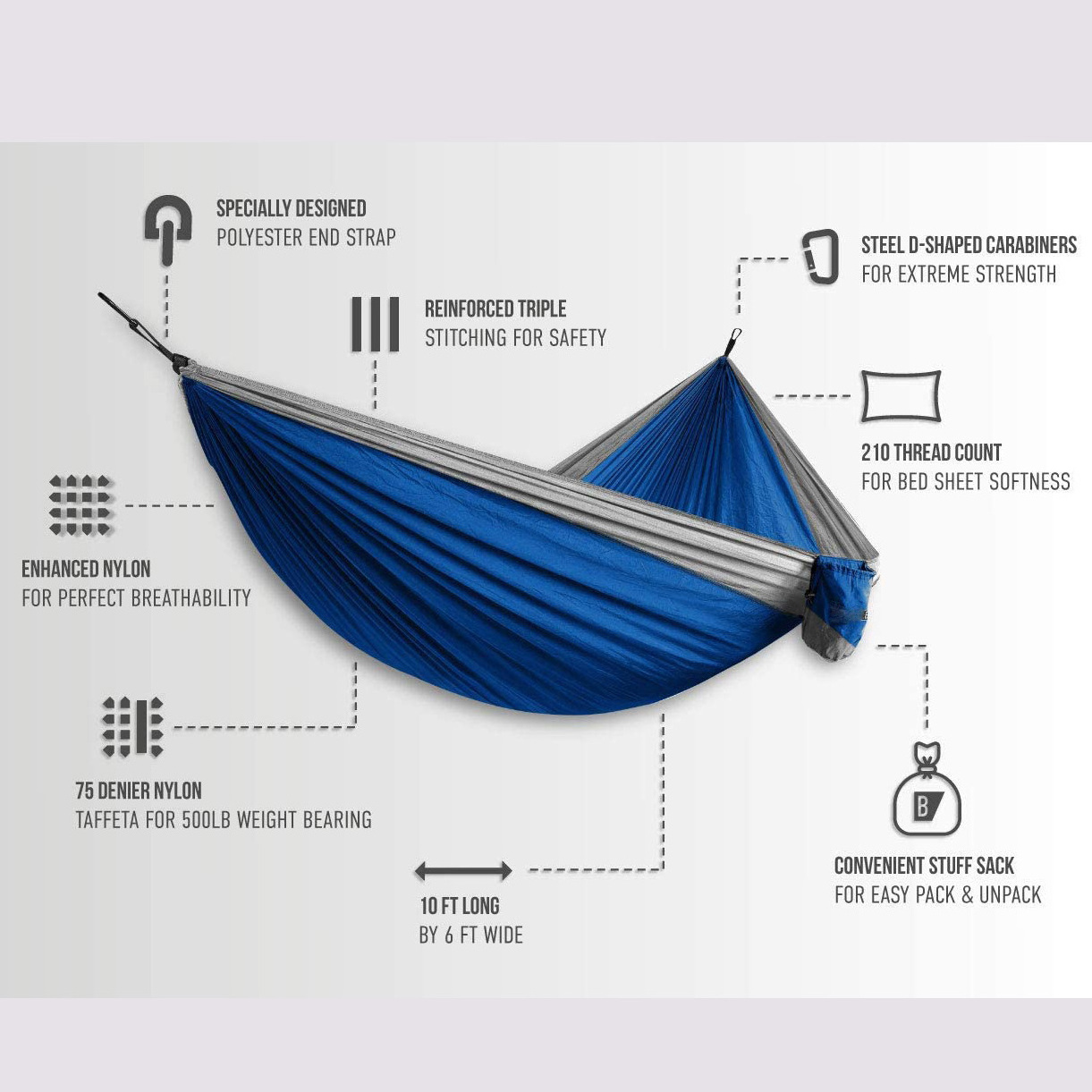 Camping Accessories Outdoor Custom Ultralight Portable Hamacas Nylon Backpacking Hammock Swing Tent Straps Hammocks Rope