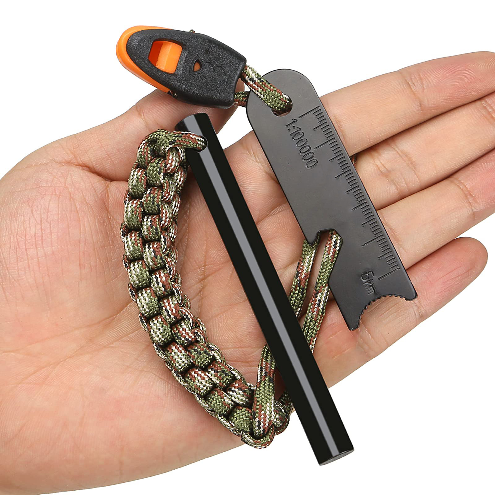 Fire Starter Tinder Tube Fire Bellows with lanyard Handle Striker and Whistle for Camping Barbecue