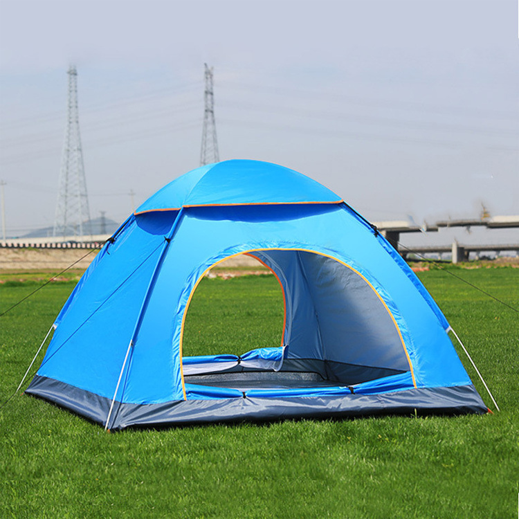 Outdoor camping folding 3-4 people beach easy speed open double automatic pop up tent tents For Outdoor Emergency Survival Tools