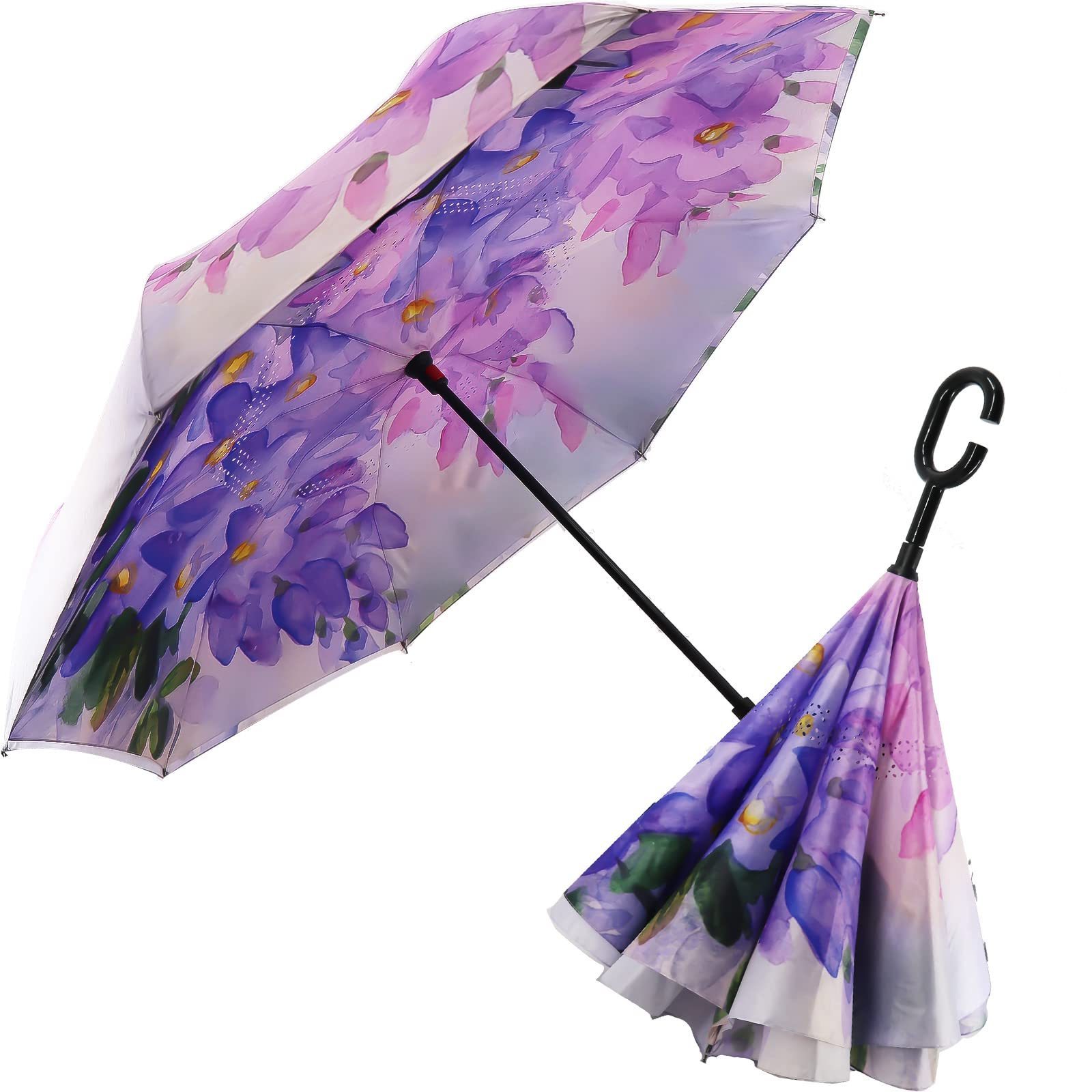 NEW Double Layer Inverted Reverse inverse Umbrella with C-Shaped Handle Anti-UV Waterproof Windproof umbrellas