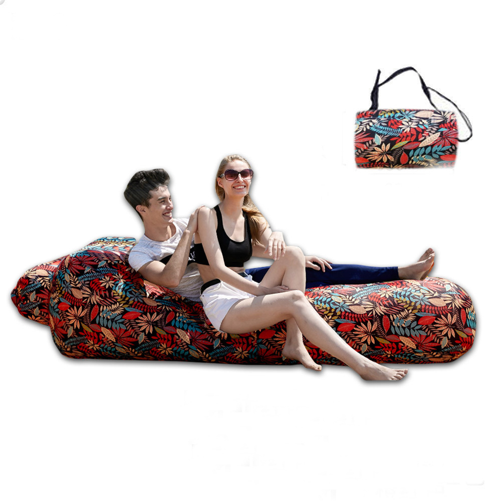 Wholesale Custom Inflatable Lounger Beach Bed Chair Durable Waterproof Anti-Air Leaking Air Lazy Sofa Couch with Pillow