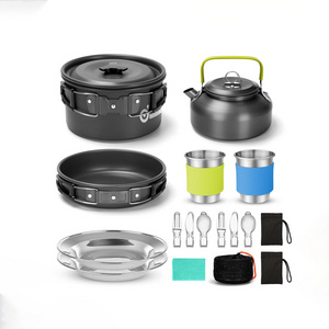 15pcs Stainless Steel Camping Cookware for Camping Backpacking Outdoor Cooking and Picnic