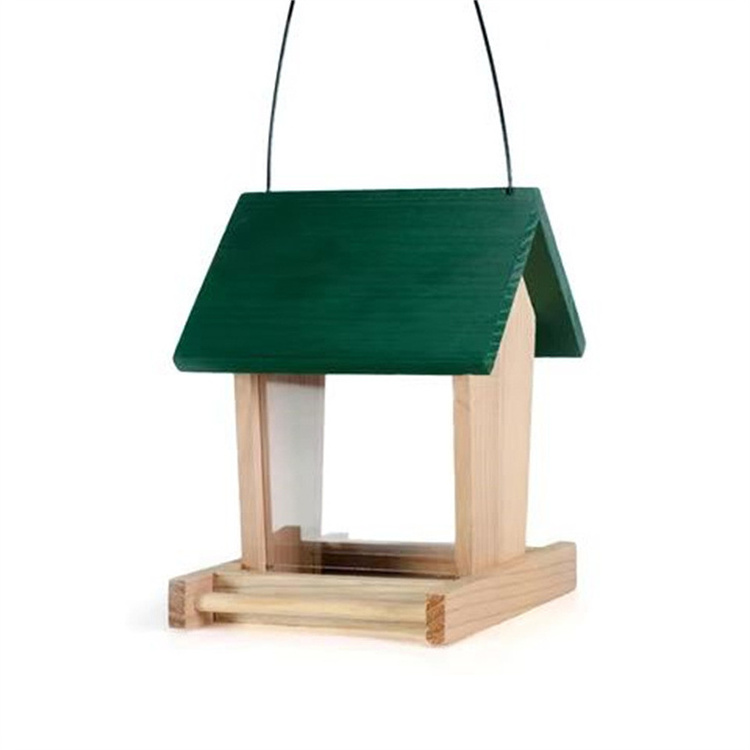 Cheap Small Wooden Hanging Bird Feeder 8-Inch Build-In Garden Wild Birds Feeding Table