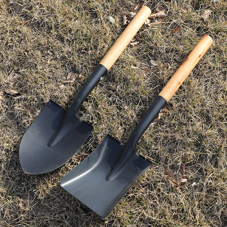 Wholesale Robust D-Grip Kids Garden Shovel Short Heavy Duty D Shaped Spades With Wooden Handle