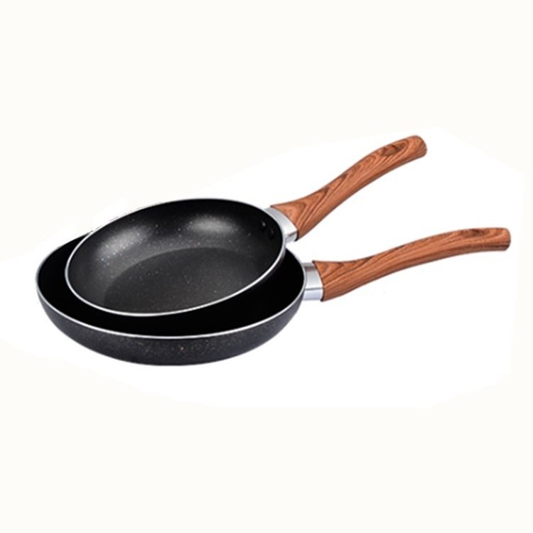 High quality 5 pcs cookware sets Aluminium non-stick marble coating pans with wood grain handle cookware set new hot