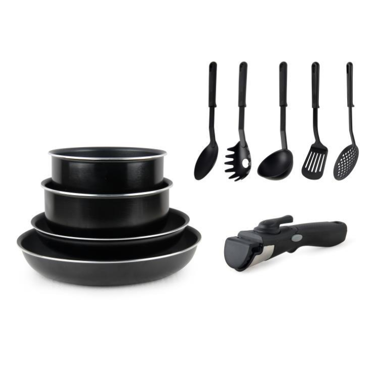 6pcs Aluminium Cookware Sets with Detachable handle and mulit lid baby food pans nonstick coating remove handle combo