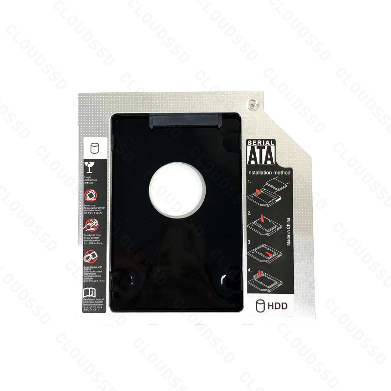 Wholesale 12.7mm HDD Caddy Aluminum SATA 3.0 2.5 inch SSD CD DVD to HDD Case Optibay Enclosure CD-ROM For HDD