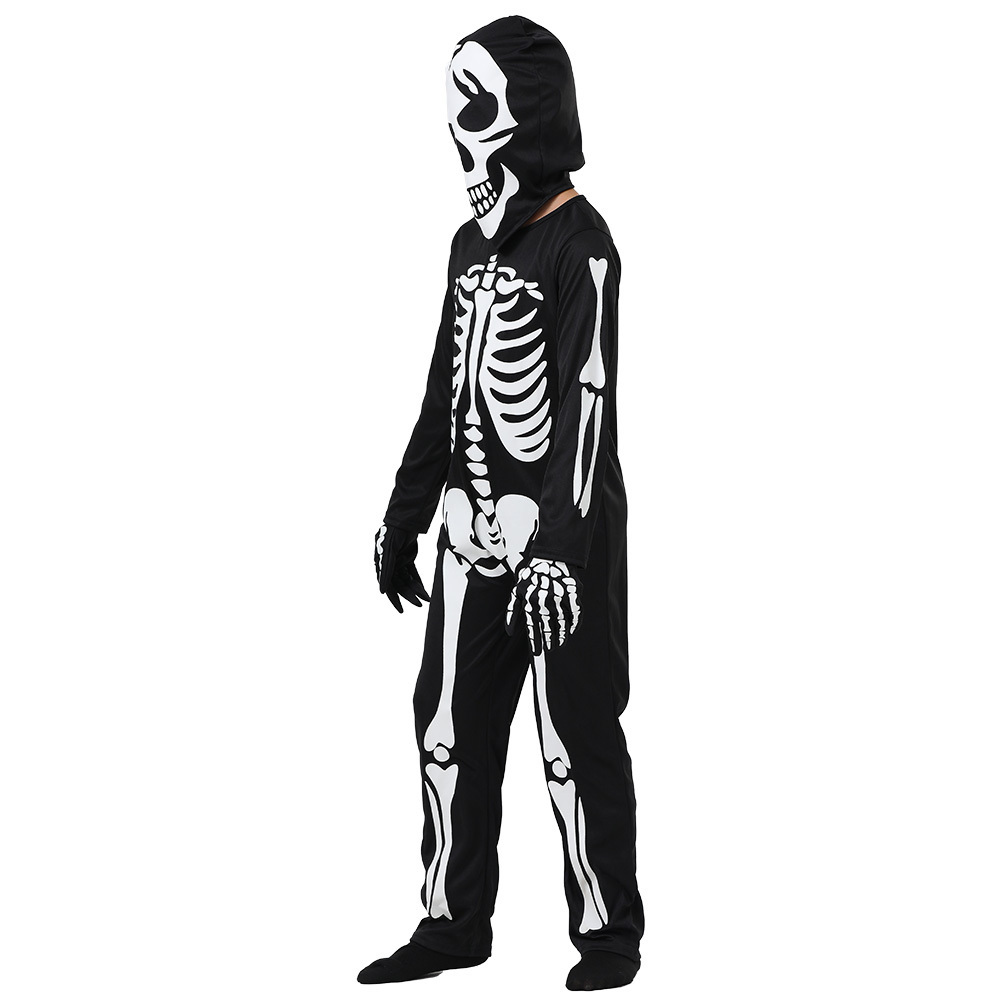 Child Unisex Halloween Zombie Skeleton Glow In The Dark Costume Cosplay Jumpsuit Kids Fancy Dress-up Theme Party Costumes