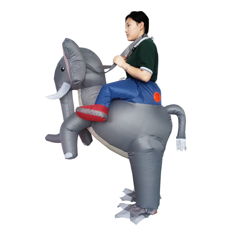 Adult Funny Animal Inflatable Giant Elephant Cosplay Blow-up Suit Halloween Carnival Party Costume