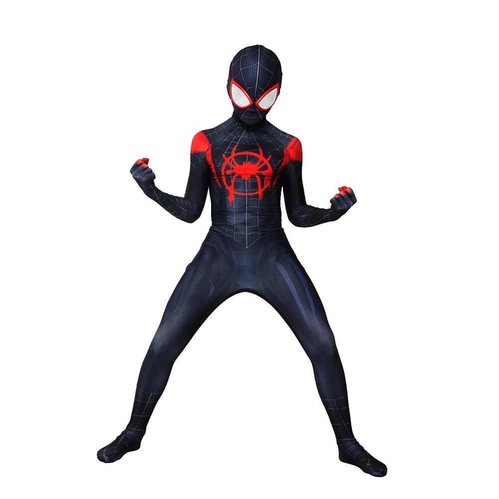 Kids Superhero Iron Black Spiderman Cosplay Zentai Jumpsuit Halloween Carnival Party Costumes