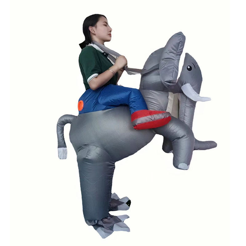 Adult Funny Animal Inflatable Giant Elephant Cosplay Blow-up Suit Halloween Carnival Party Costume