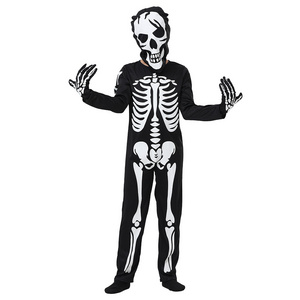 Child Unisex Halloween Zombie Skeleton Glow In The Dark Costume Cosplay Jumpsuit Kids Fancy Dress-up Theme Party Costumes