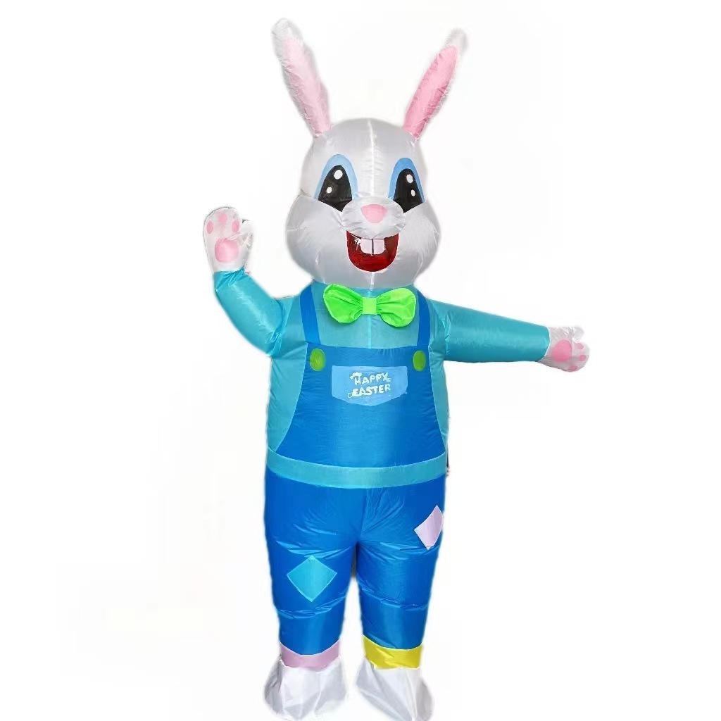 Adult Unisex Inflatable Giant Bunny Rabbit Cosplay Blow-up Full Body Suit Easter Party Costume