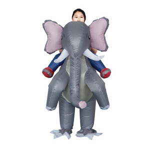 Adult Funny Animal Inflatable Giant Elephant Cosplay Blow-up Suit Halloween Carnival Party Costume