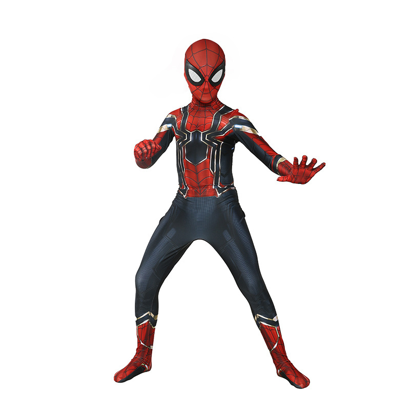 Kids Superhero Iron Black Spiderman Cosplay Zentai Jumpsuit Halloween Carnival Party Costumes