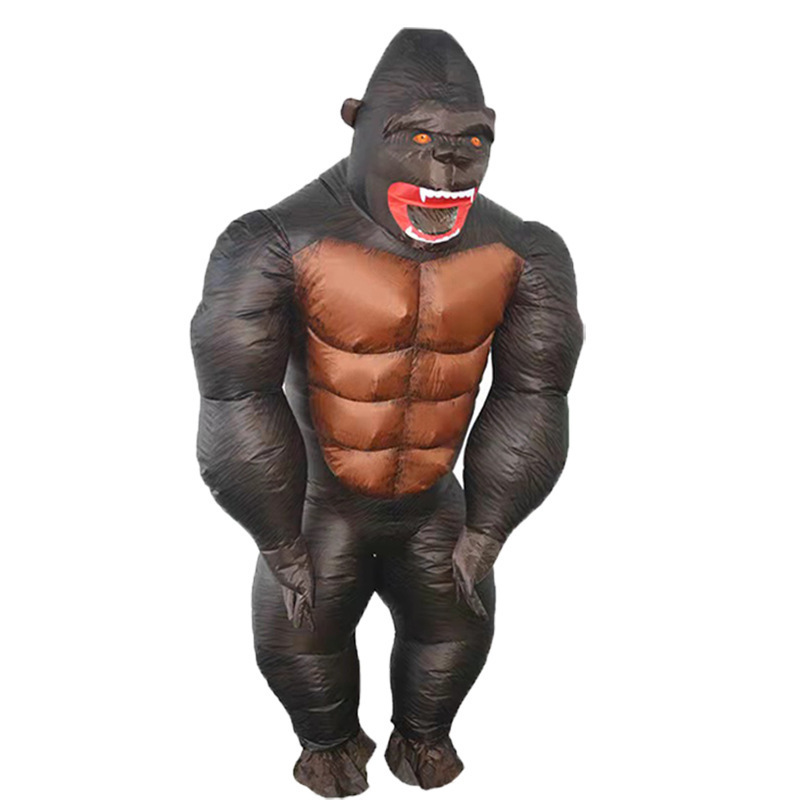 Adult Child Funny Giant Inflatable Gorilla King Kong Cosplay Blow-up Halloween Carnival Party Costume