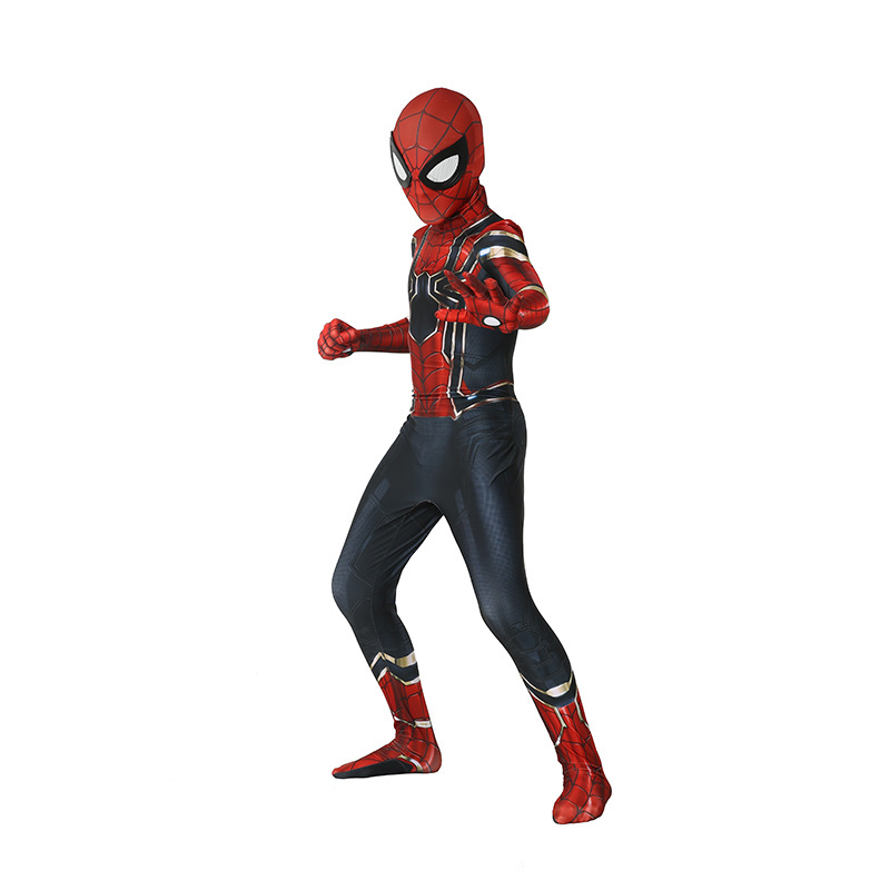 Kids Superhero Iron Black Spiderman Cosplay Zentai Jumpsuit Halloween Carnival Party Costumes