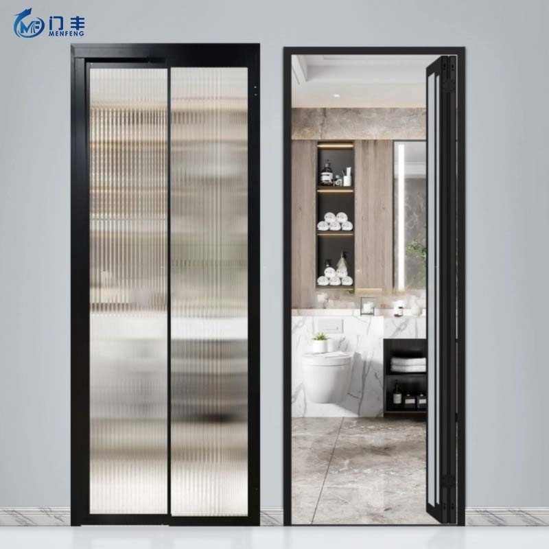 High quality sliding and swing PD/PT aluminum glass door 2 side for interior kitchen bathroom