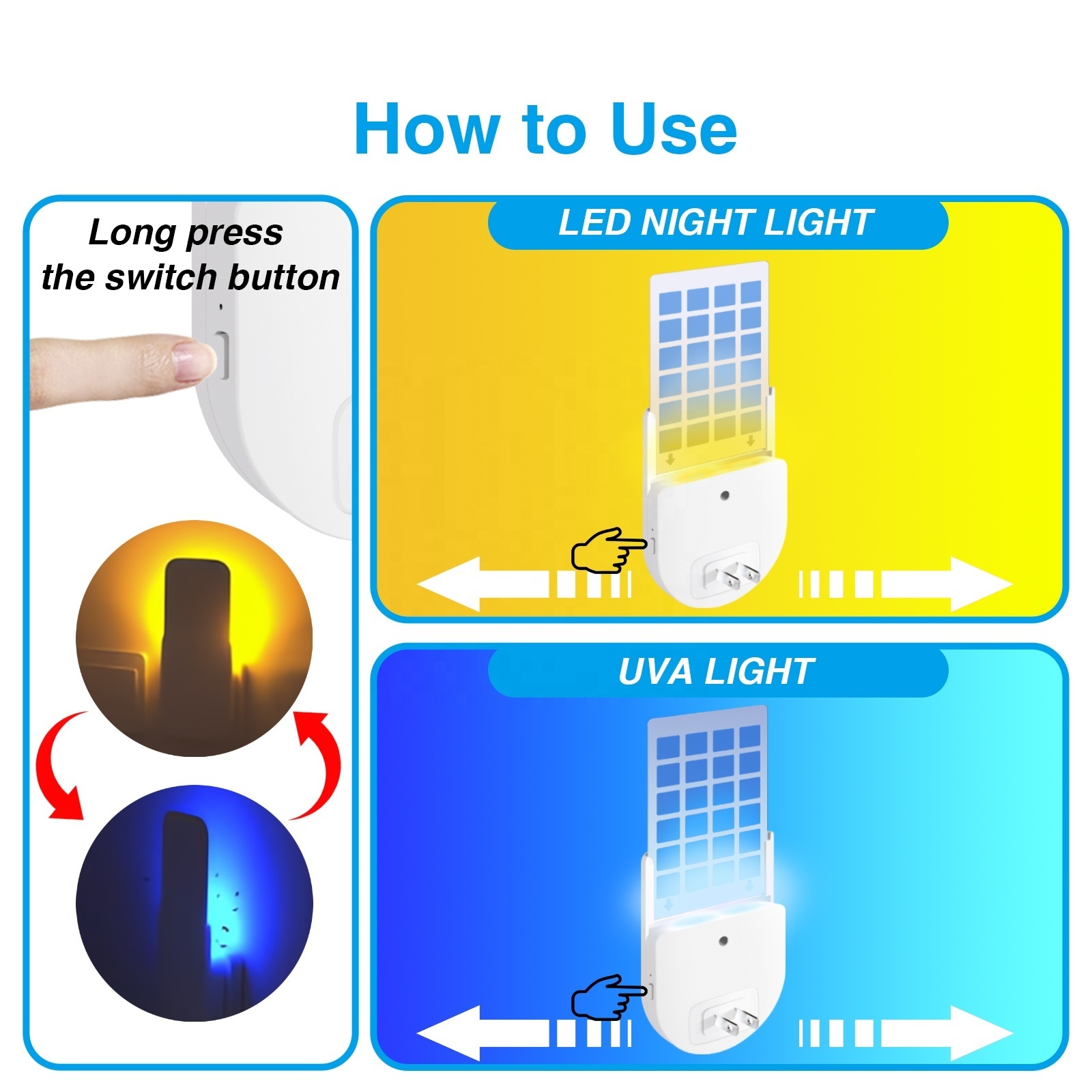 JZ OEM 2024 New Arrival UVA Light Home Bug Zapper Fly Catcher 2 Watt Pest Control Lamp Glue Trap Mosquito sticky trapper