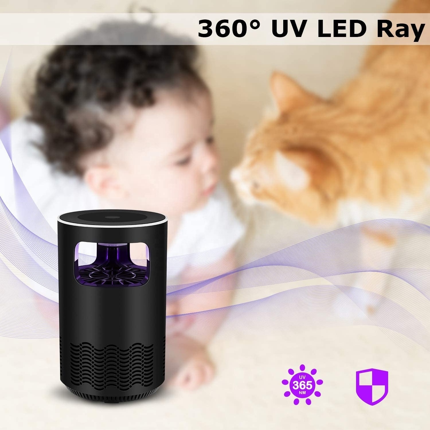 USB Electric No Noise No Radiation Photocalyst Insect Flies Trap Anti Mosquito Killer Lamp Machine Free Standing Le ABS Plastic