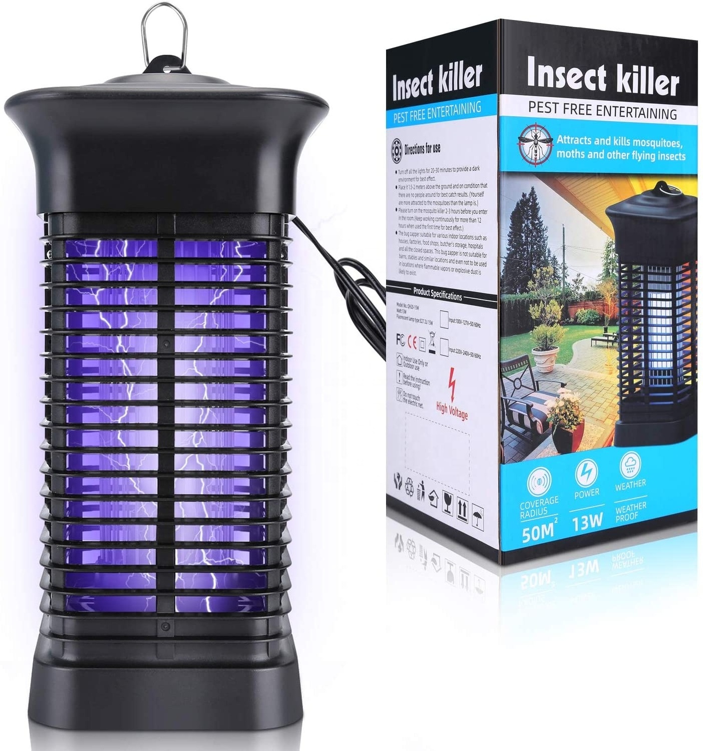 JZ Hand held outdoor activities insect zapper uv fly killer insect traps fly catcher