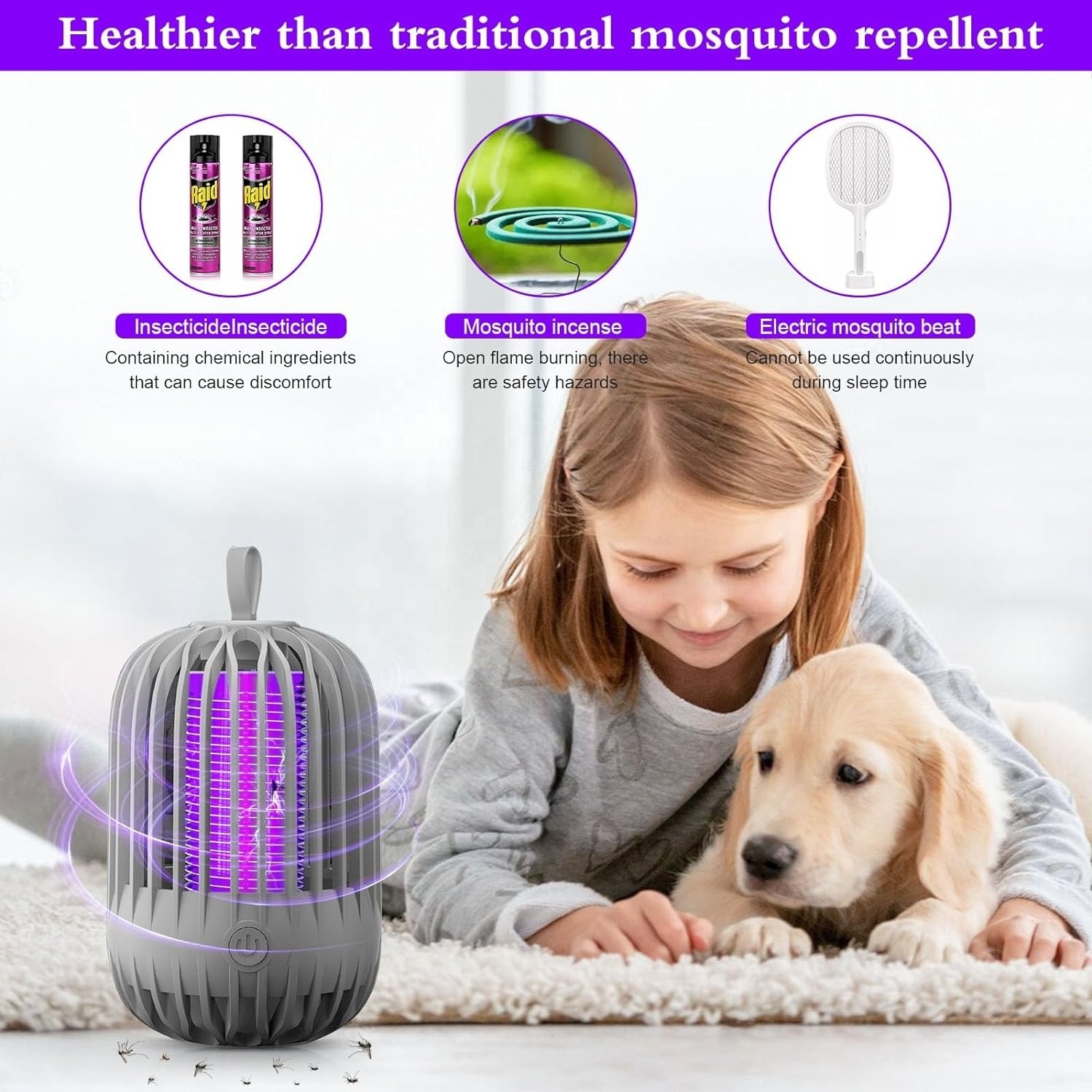 JZ OEM Rechargeable Outdoor Waterproof Fly Catcher Bug Zapper Insect Killer Pest Control Anti Mosquito Lamp