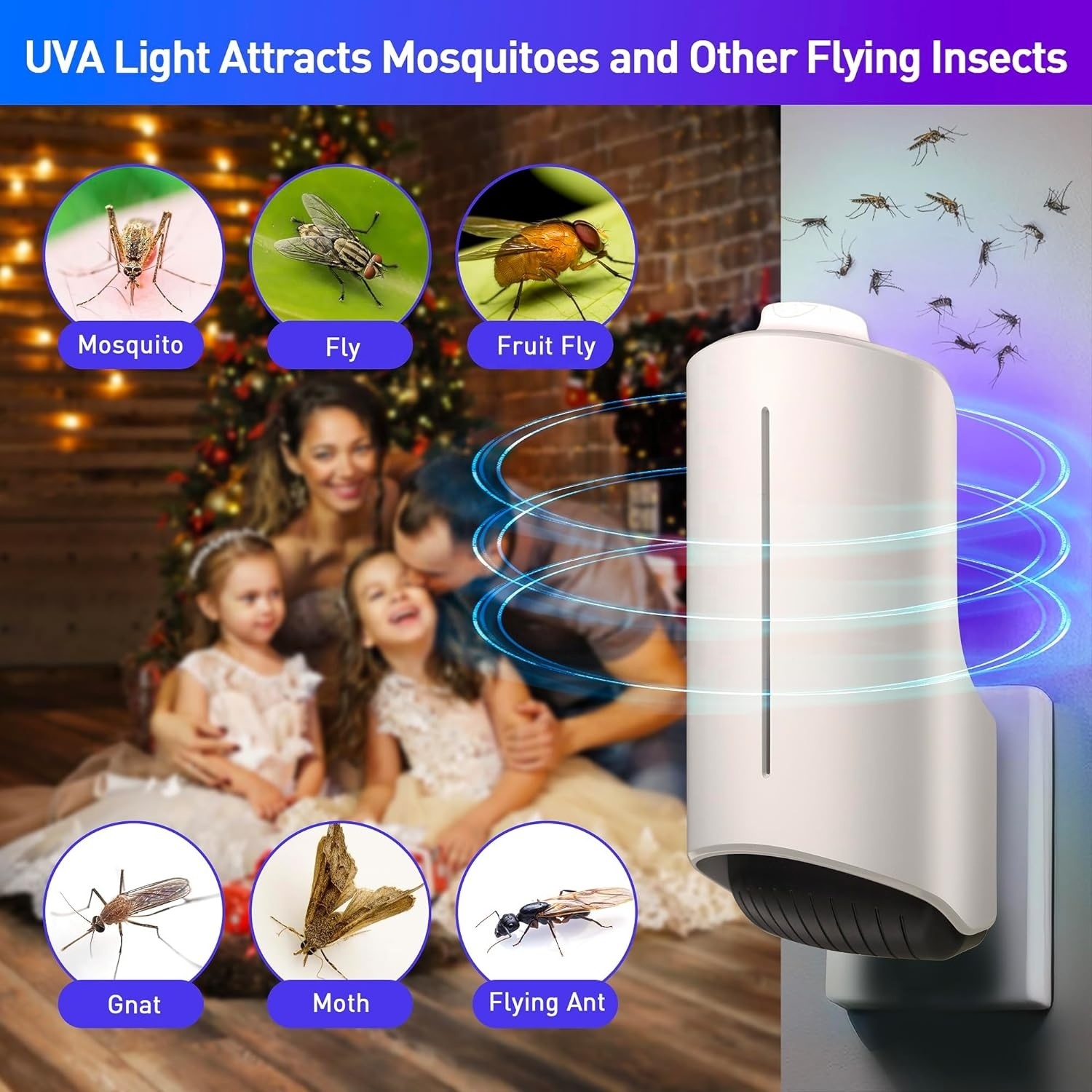 JZ Household UV Attraction Plug in Glue Trapper Sticky Bug Zapper flying insects killer Sticky Anti Mosquito Lamp