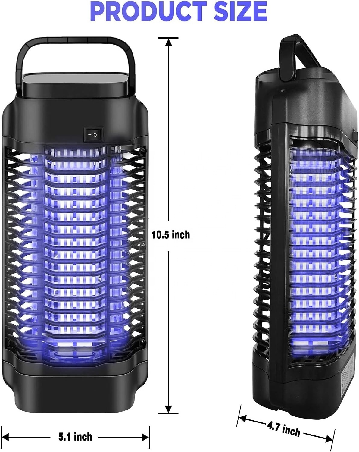 JZ Outdoor Black 18W Smart UV light Bug Zapper Moths Mosquitoes Flies Trap Anti Mosquito Lamp for Garden Farm Factory