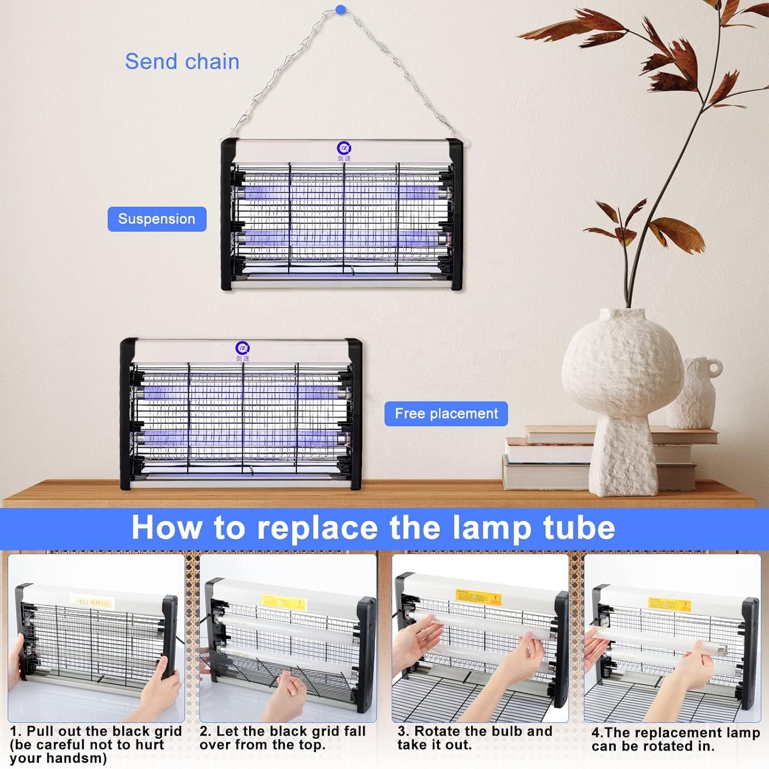 OEM Support Sustainable Insect Killer Fly Catcher Bug Zapper Uv Light 10W 15W 18W Electric Anti Mosquito Killer Lamp