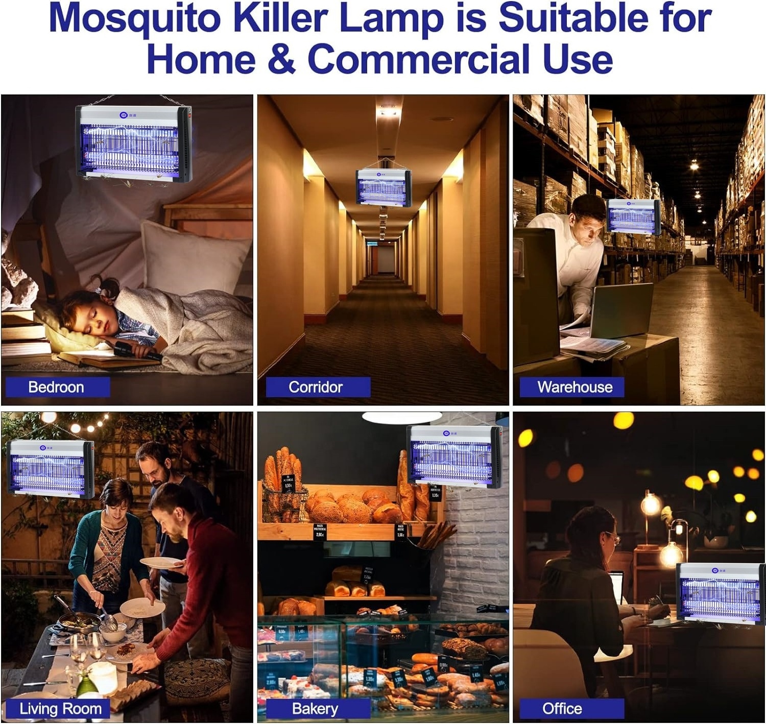 JZ 20W Customize Size Bug Trap Fly Killer Anti Mosquito Electric Pest Killer Lamp Fly Trap with UV light