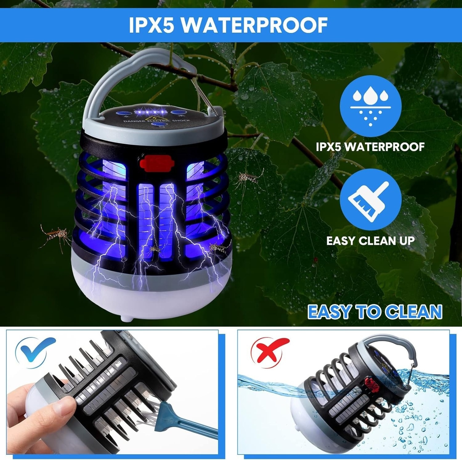 3 in 1 rechargeable camping anti mosquito bug zapper lamp uv fly killer insect traps mosquito zapper lantern