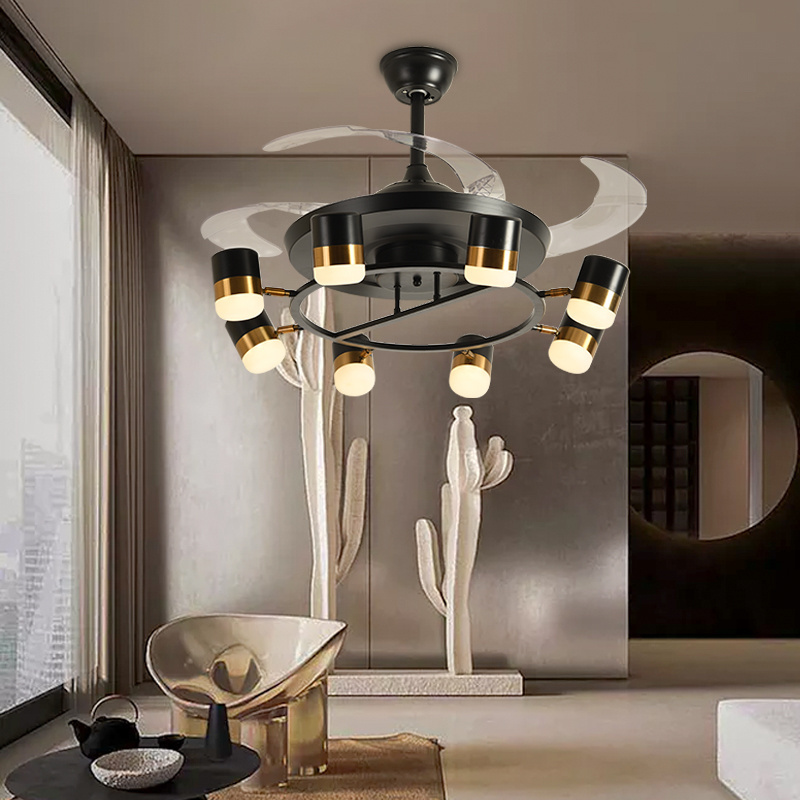 Hot sale  high quality Antique Design Chandelier Living Room Fan Decorative Lighting  Ceiling Fan With Lights and Remote