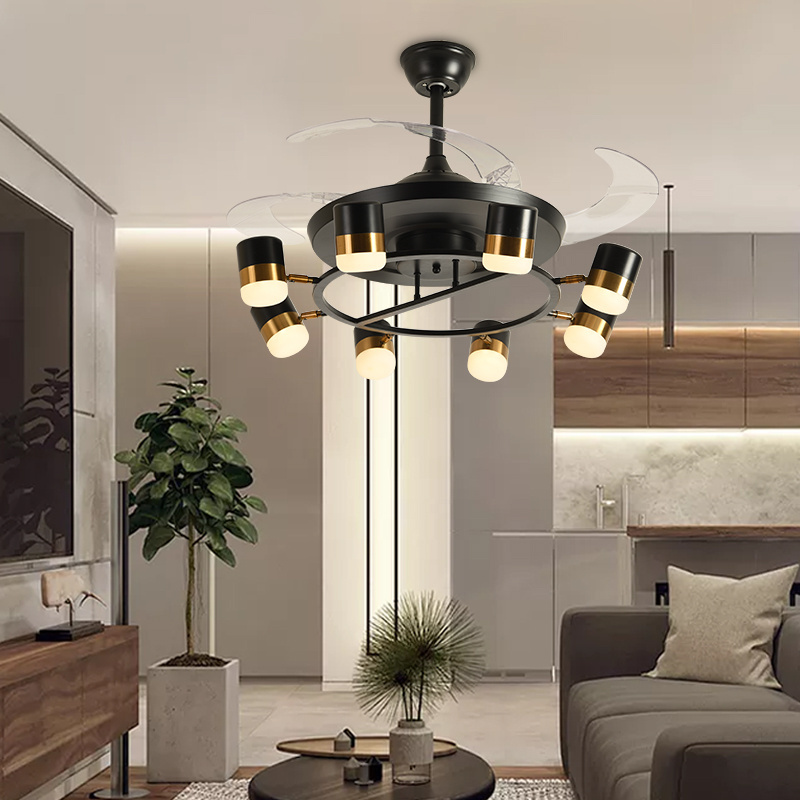 Hot sale  high quality Antique Design Chandelier Living Room Fan Decorative Lighting  Ceiling Fan With Lights and Remote