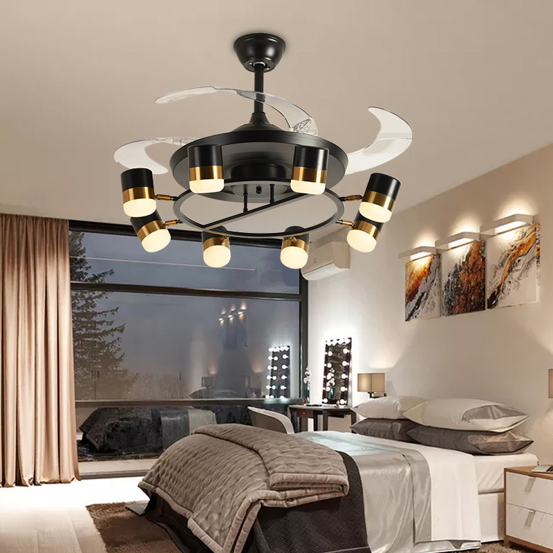 Hot sale  high quality Antique Design Chandelier Living Room Fan Decorative Lighting  Ceiling Fan With Lights and Remote