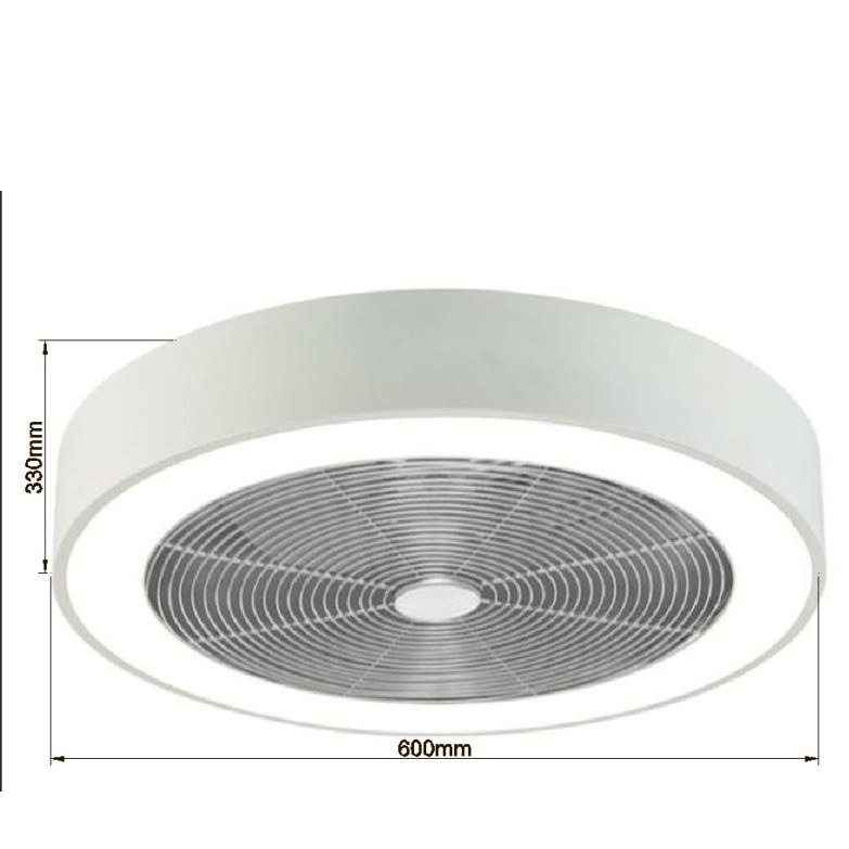 Drum Living Room Flush Light Fixture Modern Acrylic White Color Dimmable Led Ceiling Fan Lamp