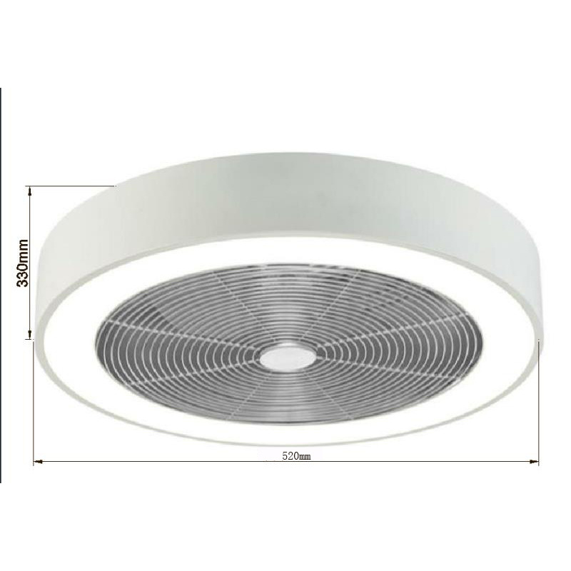 Drum Living Room Flush Light Fixture Modern Acrylic White Color Dimmable Led Ceiling Fan Lamp