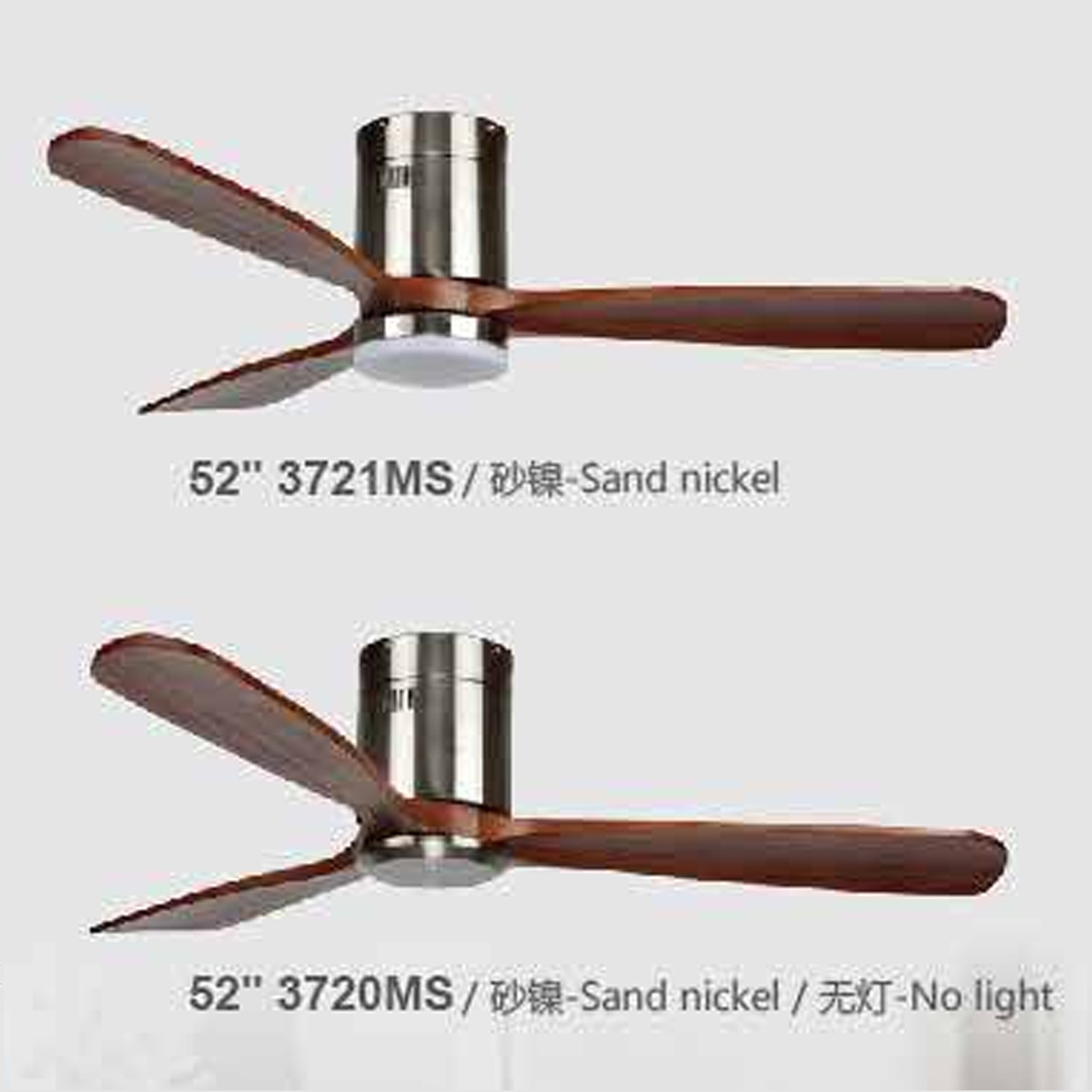 Wholesale Solid Wood 3 Blade 52 Inch Darkbrown Full Copper Wire  Motor Remote Control Dc Led Modern Ceiling Fan With Light