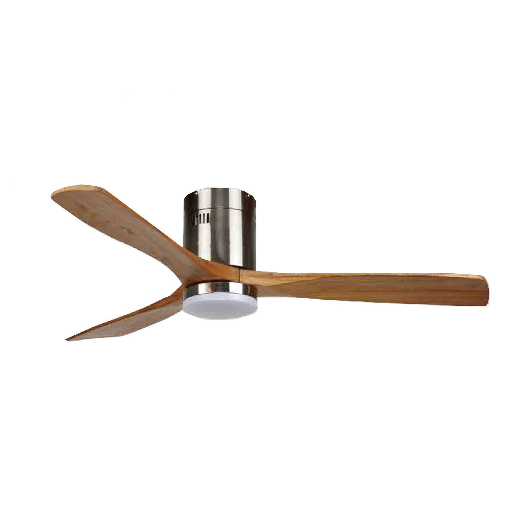 Wholesale Solid Wood 3 Blade 52 Inch Darkbrown Full Copper Wire  Motor Remote Control Dc Led Modern Ceiling Fan With Light