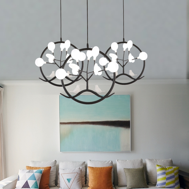 Modern Circular Frame Chandelier Led Lobby Living Room Pendant Light Fixtures for dinner room decorative hotel