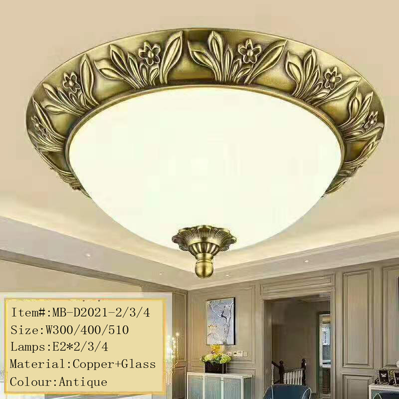 Vintage Copper Ceiling Light Modern Design Copper Ceiling Lamps With glass Shade