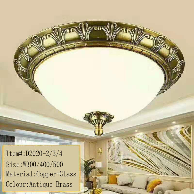 Vintage Copper Ceiling Light Modern Design Copper Ceiling Lamps With glass Shade