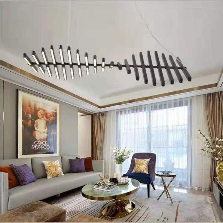 Modern LED Chandelier Living Room Suspension Pendant lamp Fish Bone  for Art Hall Dinning Room Home Decor Lighting