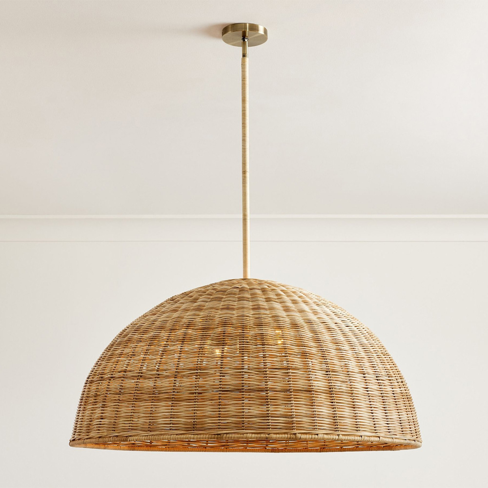 Chinese Style Weaving Hanging Lamps Bamboo Pendant Lamp Hand Woven  for Restaurant Rattan Lighting Fixtures