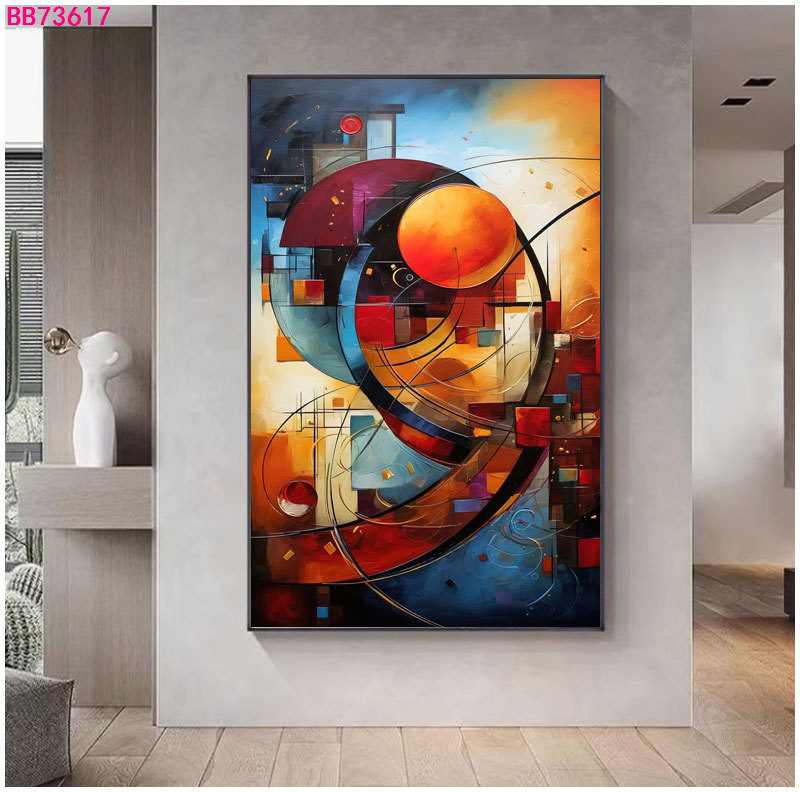 Modern Pop Art Canvas Painting Geometric Abstract Art Poster Picture Black Portrait Painting Wall Art For Bedroom Decor