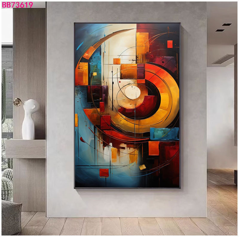 Modern Pop Art Canvas Painting Geometric Abstract Art Poster Picture Black Portrait Painting Wall Art For Bedroom Decor