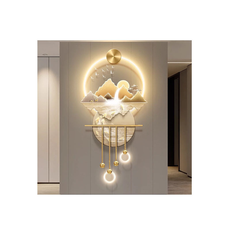 Light luxury flowing water wealth decorative painting 3D acrylic LED art Acrylic led wall art 3D acrylic led wall art